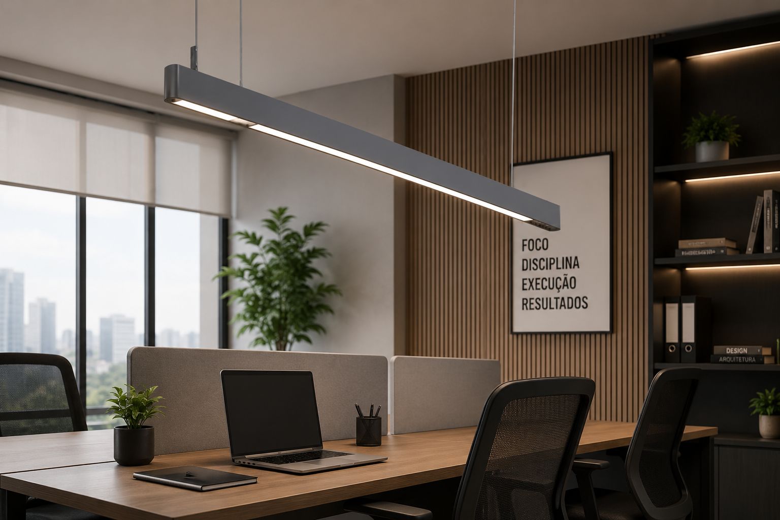 Pendente Linear Preto.